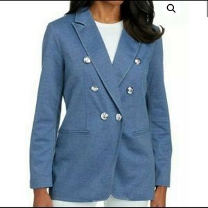 New. Never worn. Denim colored blazer.